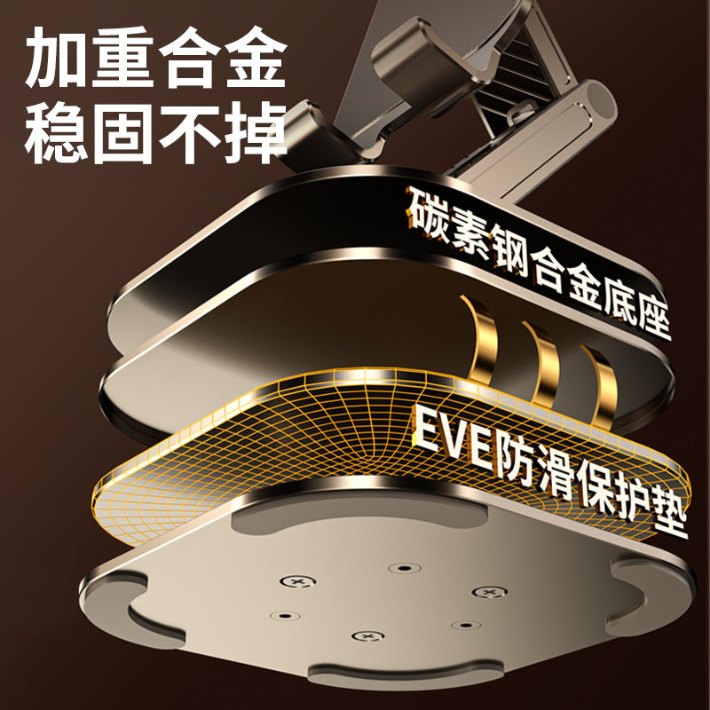 Metal rotating mobile phone holder customized 360° biaxial adjustable folding desktop tablet holder