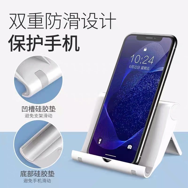 Metal rotating mobile phone holder customized 360° biaxial adjustable folding desktop tablet holder