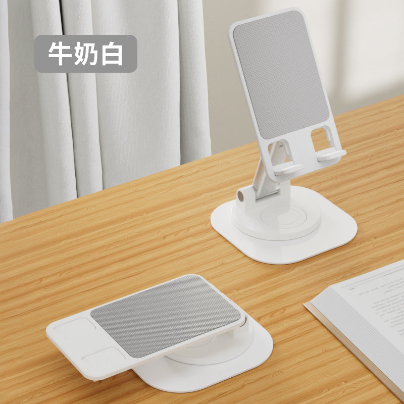 Metal rotating mobile phone holder customized 360° biaxial adjustable folding desktop tablet holder