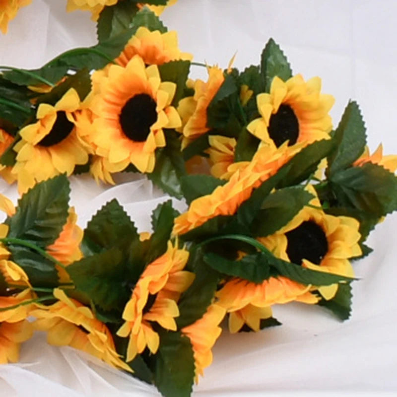 Sunflower Garland Flower Vine Wedding Floral Arch Decor Silk Artificial Flowers