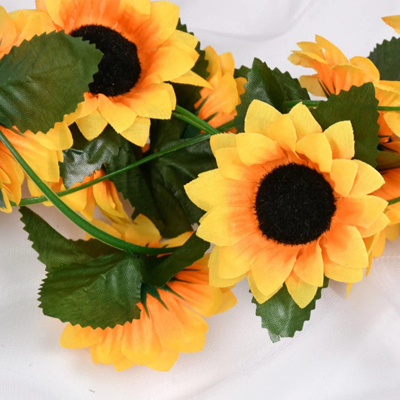 Sunflower Garland Flower Vine Wedding Floral Arch Decor Silk Artificial Flowers