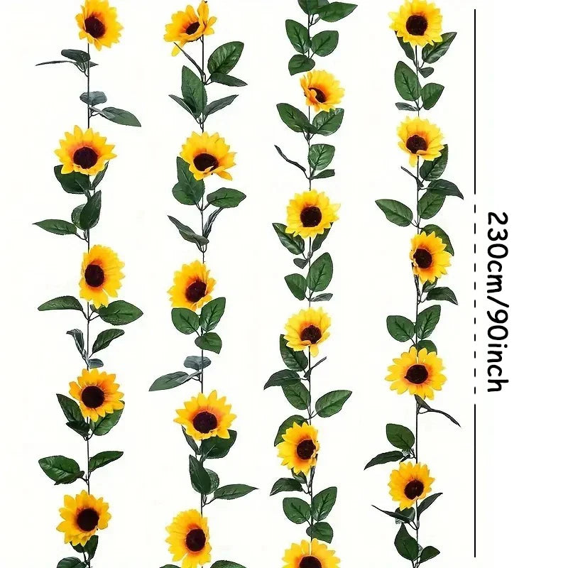 Sunflower Garland Flower Vine Wedding Floral Arch Decor Silk Artificial Flowers