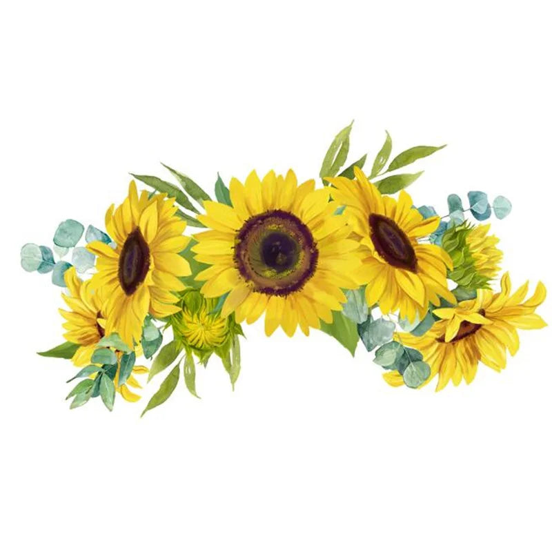 1PCS Removable Sunflower Wall Sticker Kitchen Waterproof Decals Wall Stickers For Kids Room Living Room Bedroom Home Decoration